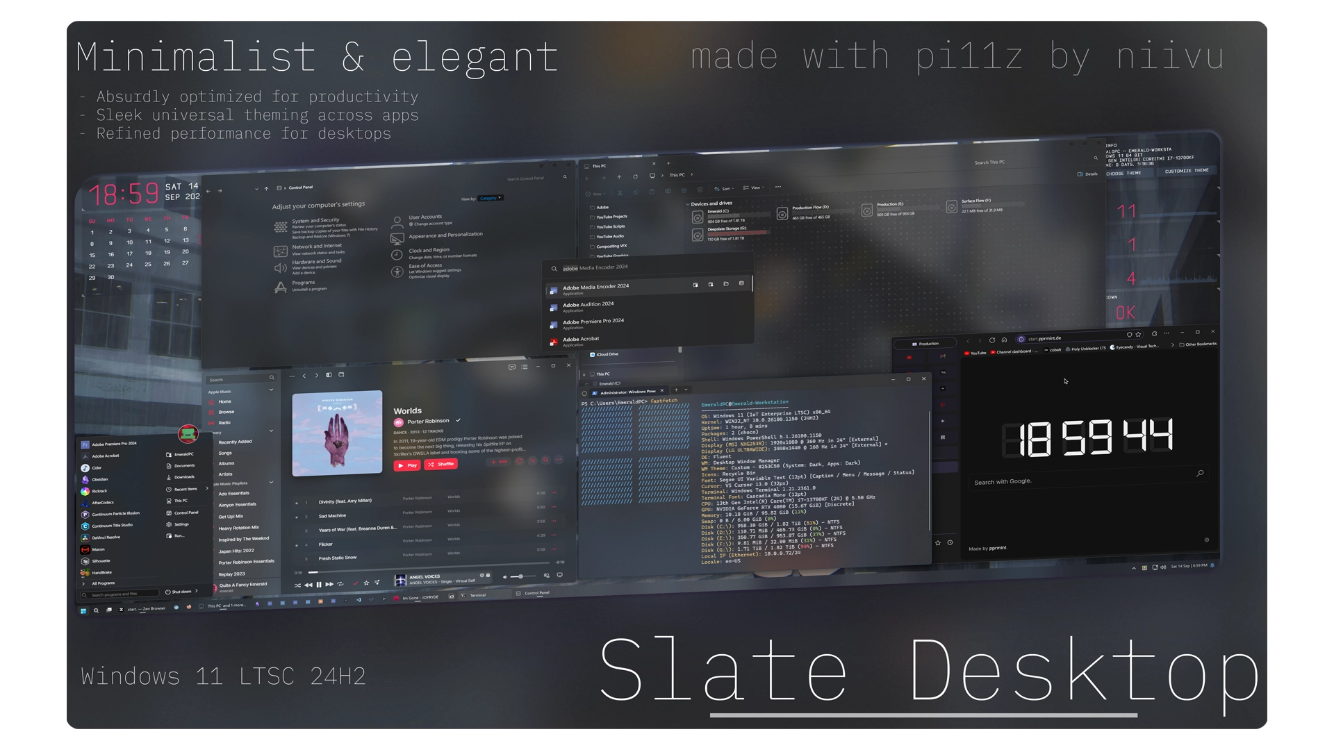 Slate Desktop for Windows 11 showcasing performance enhancements and modern CLI tool interface